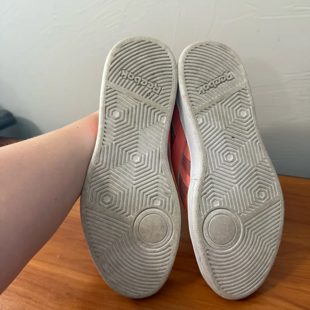 Reebok Royal Technique Peach Orange‎ Coral Sneaker Leather AR30149 Casual W9.5 - Image 4