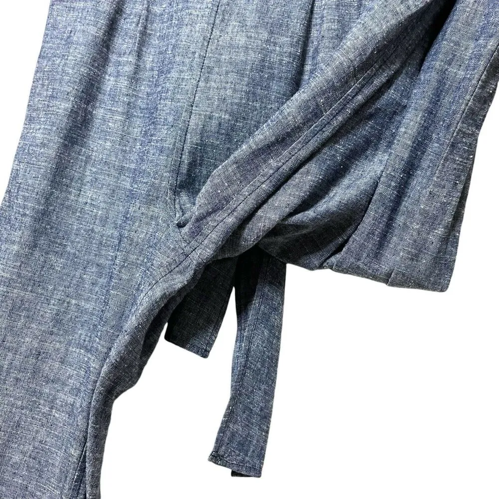 Ozma Chambray Matador Jumpsuit Women’s Size XS Blue Organic Cotton Wide Leg - Image 5