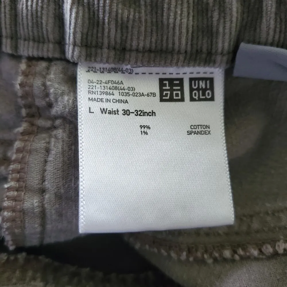 UNIQLO Women's Tan Straight Leg Drawstring Corduroy Pants Size L - Image 6