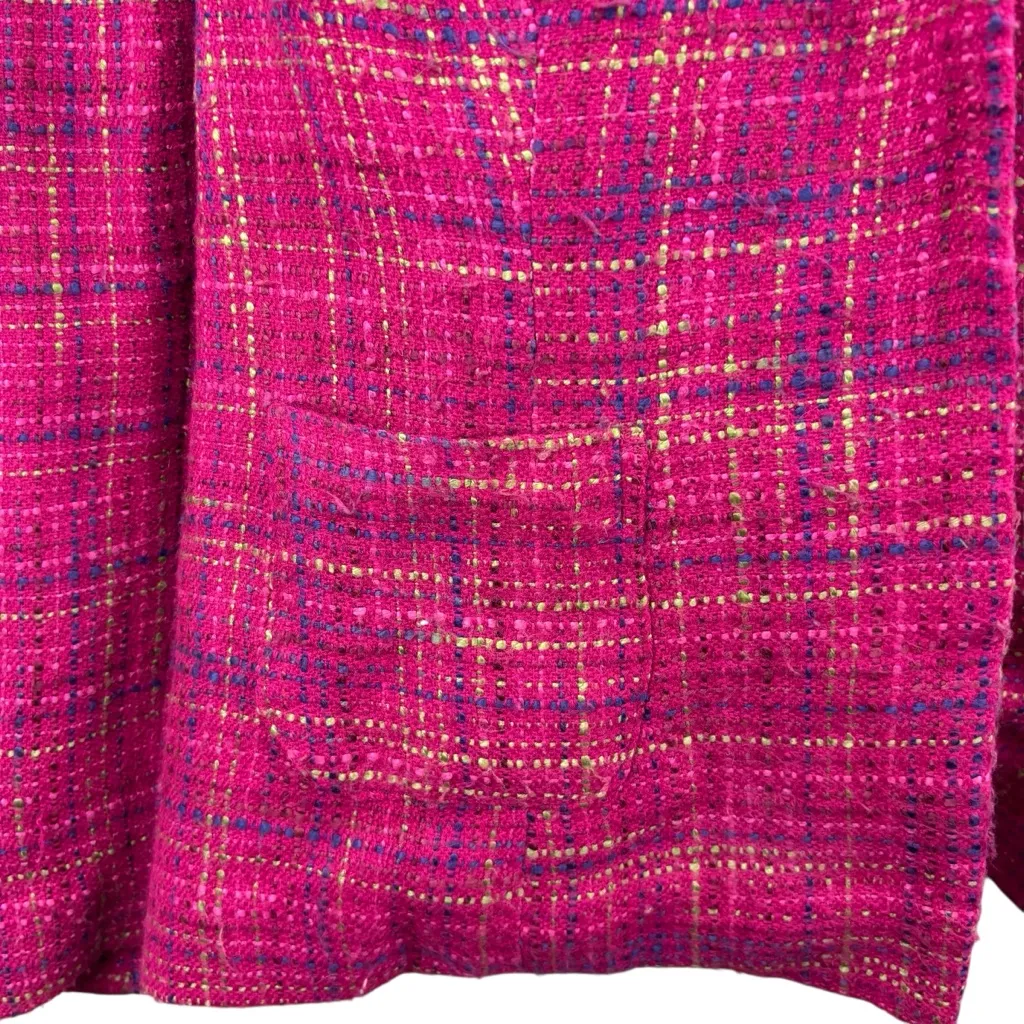 Fuchsia tweed open front blazer, size XL?, dressy, fall, office, party, elegant Multiple - Image 3