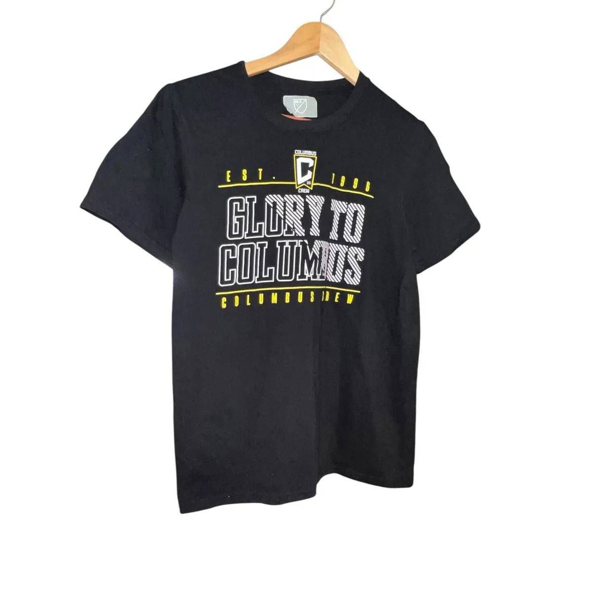 MLS Columbus Crew Women’s Short Sleev Crewneck T Shirt Size Small Black - Image 2