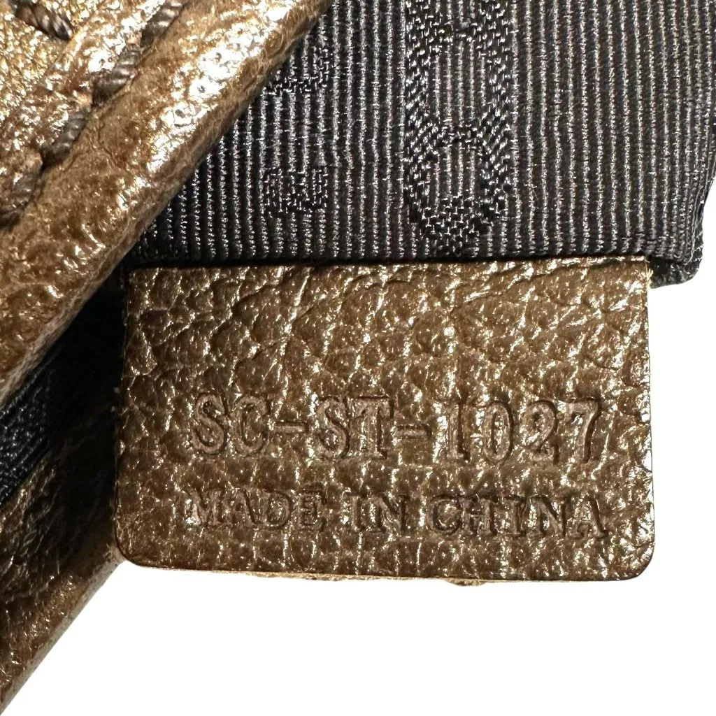 CELINE Authenticated  Bronze Metallic Brown Leather Tote Shoulder Bag Carriage - Image 10