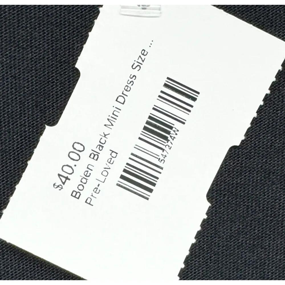 Boden Dress Women Size 8R Long Sleeve Crossover Mini Cotton V Neck Pleated Black - Image 3