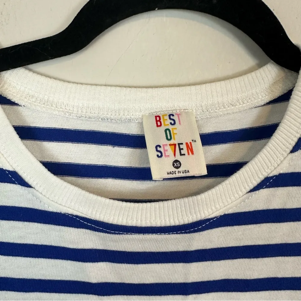 Best of Seven | Blue and White Striped Sleeveless Dress Size XS NWT - Image 3