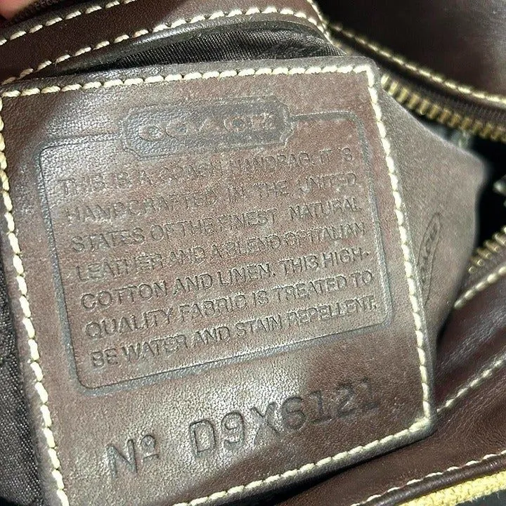 Vintage 1998 Coach Usa‎ Canvas Leather Hand Bag D9X6121 - Image 8