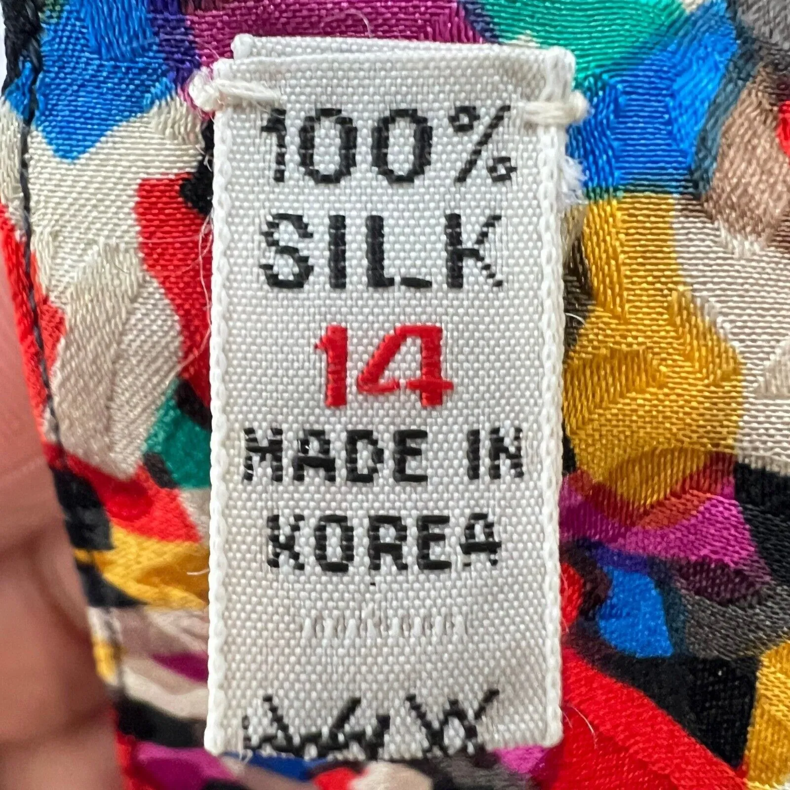 Vtg. Adrianna Papell 100%‎ Silk Midi Dress 14 Colorful Print Puff Sleeve Belted - Image 6