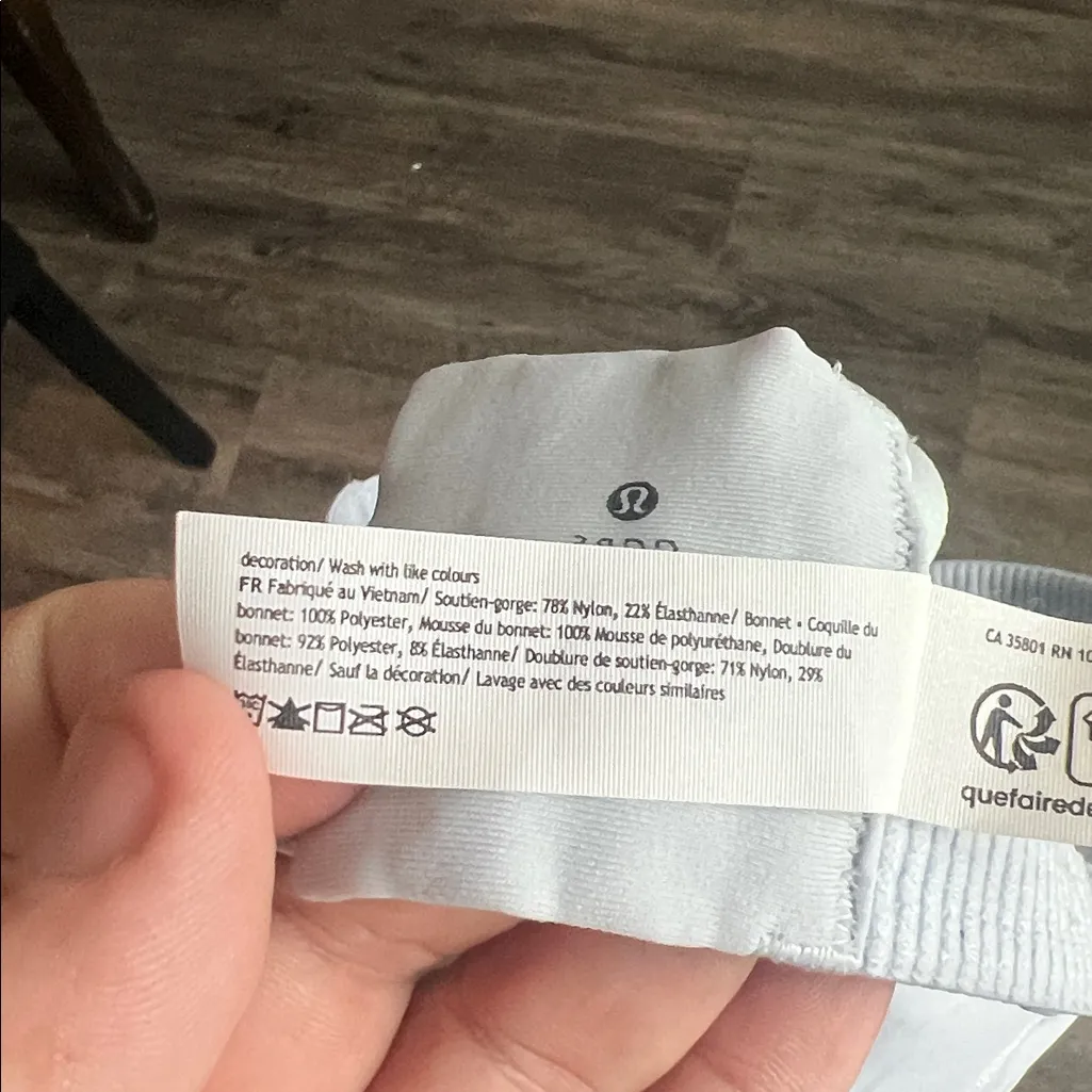 Lululemon Energy High Support Multi Strap Light Blue Bra, size 38 DD # - Image 5