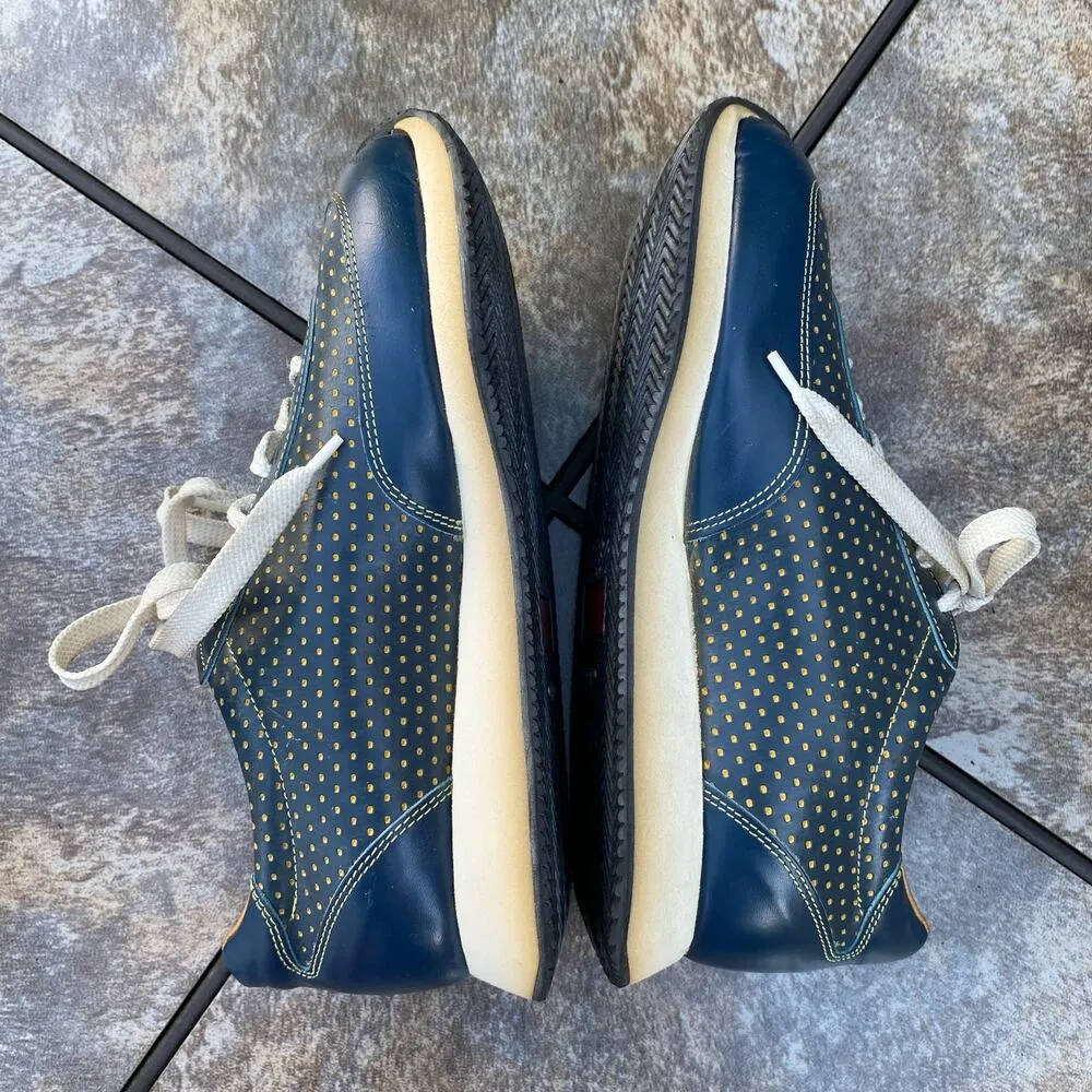 Dooney & Bourke Vintage Blue Leather Lace Up Sneaker Shoes Size 7 - Image 7