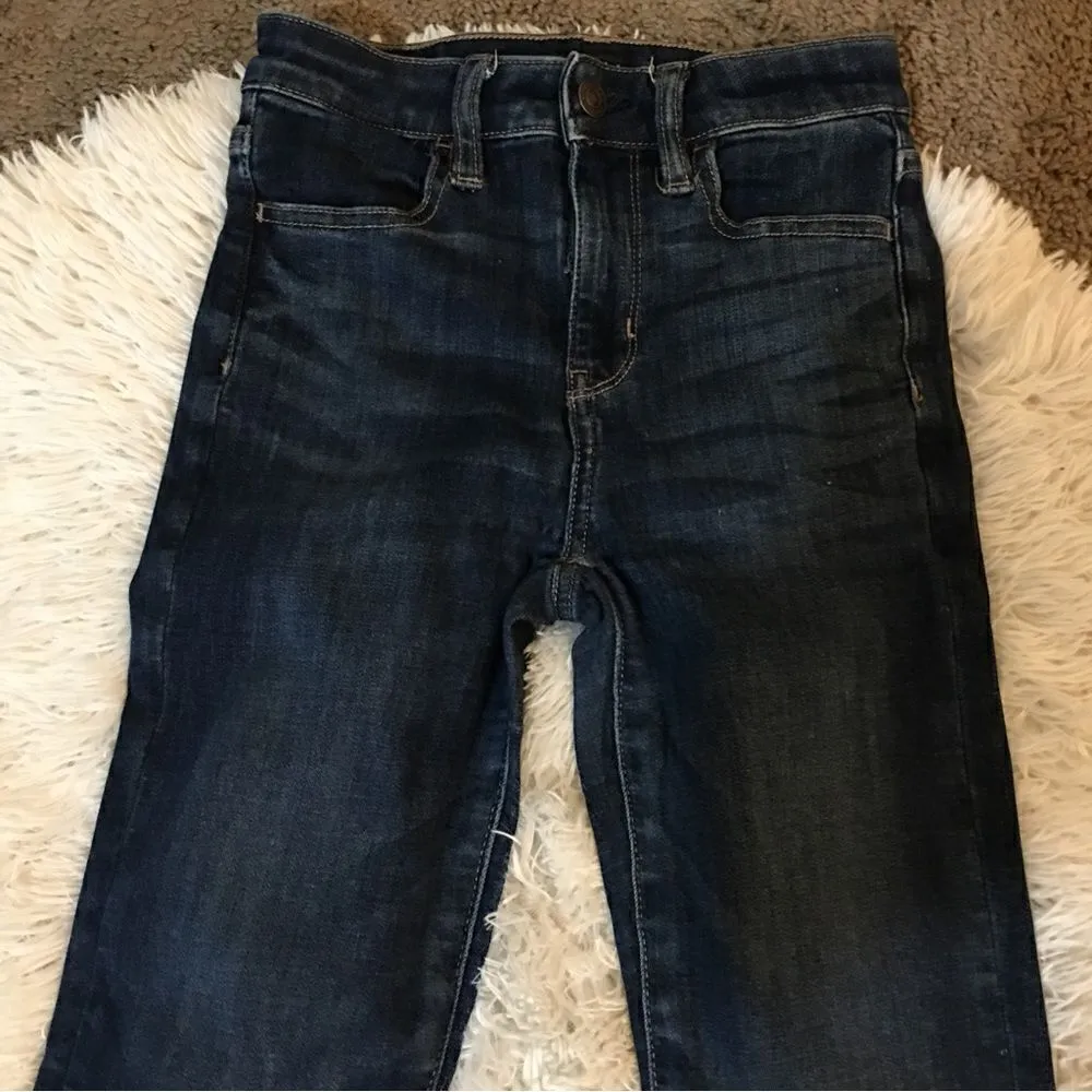 AMERICAN EAGLE 🦅 SZ 000 NEXT LEVEL STRETCH HIGH WAIST JEANS - Image 3