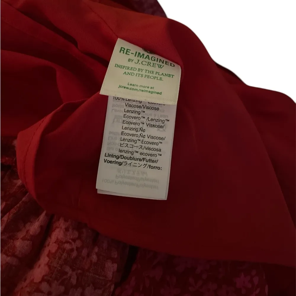 J Crew Womens Bouquet Ruffle Dress Red Briar Floral Above Knee - Image 5