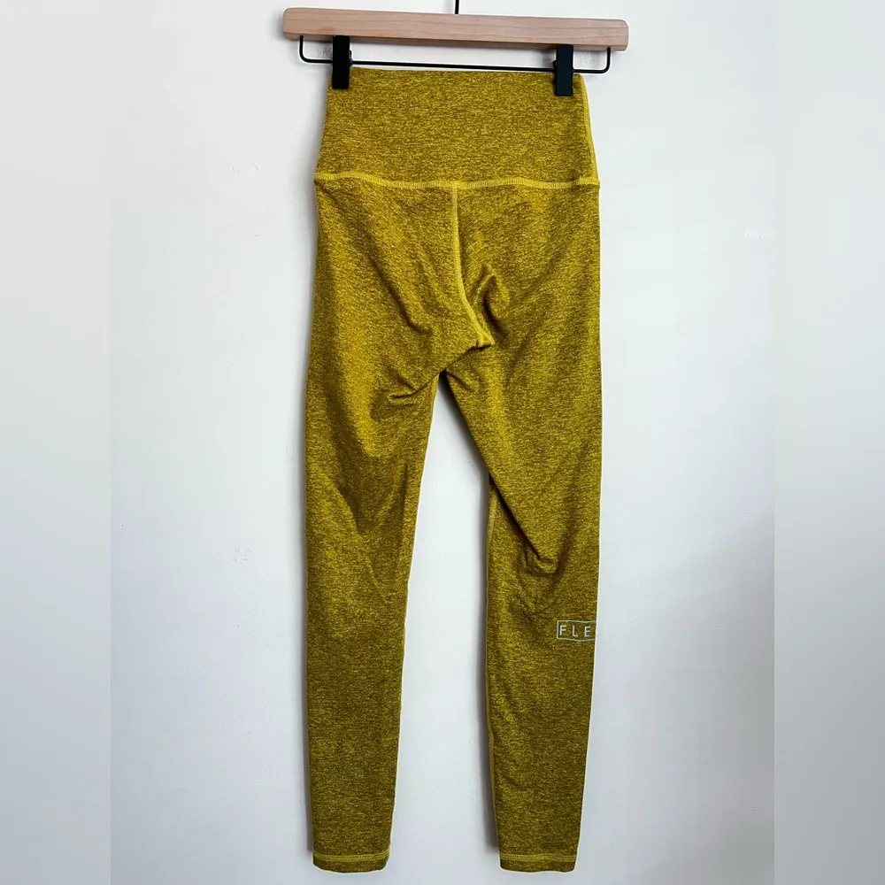 FLEO El Toro 25" Leggings Bronze Bamboo Mustard Yellow Heather space dye XS Gold - Image 3
