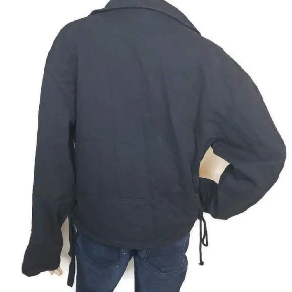 Nwt jaase Moto jacket with corset tie sides and belt long sleeve zip xs - Image 9