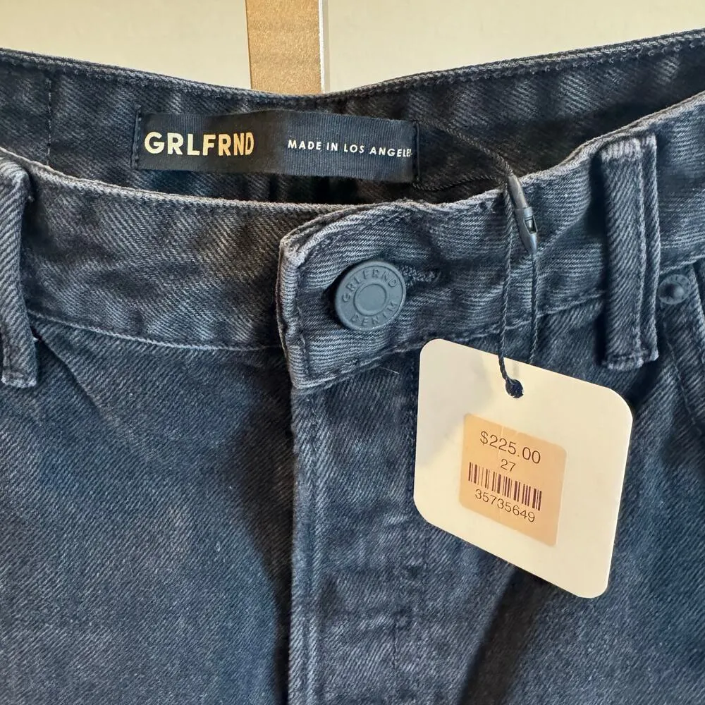 GRLFRND Amanda Mid Rise Loose Boyfriend in Black SOLD OUT Retail $225 27 - Image 3