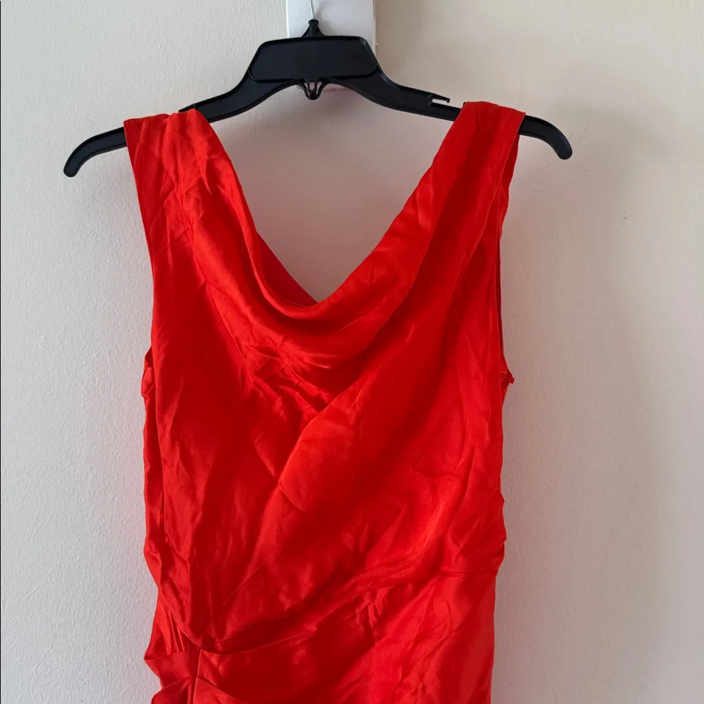 A.L.C Dara Drape Detail Midi Dress In Orange, Size 4, -BRAND NEW, $595 - Image 8