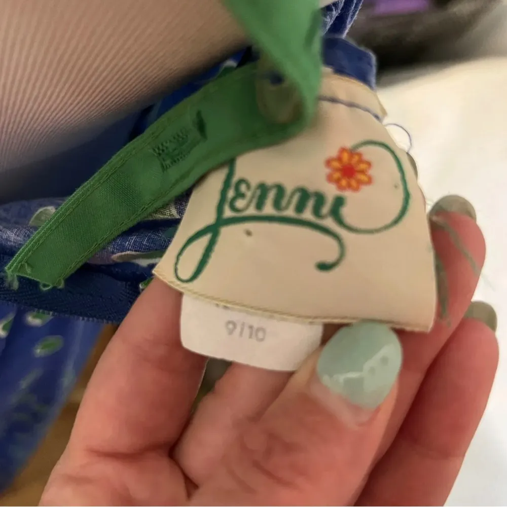 Vintage Jenni Dress strappy 60s style Blue Green size 9/10 read description - Image 6