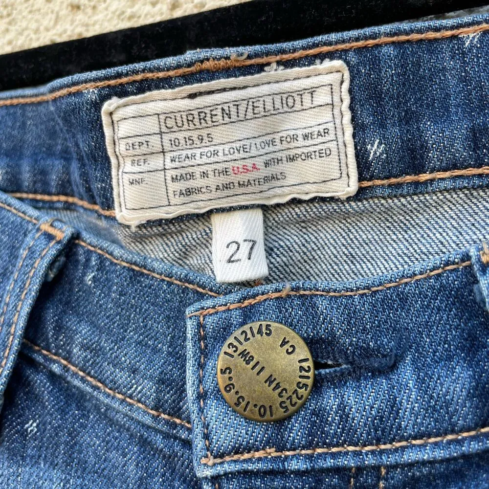 Current Elliott Jeans 27 The Stiletto In Love With White Stars - Image 6