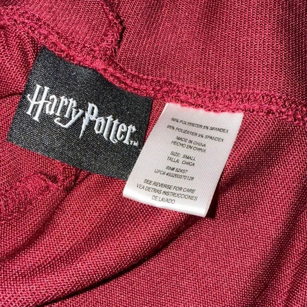 Harry Potter Womens Open Front Hoodie Cape Size S Burgundy Hogwarts Long Sleeve - Image 2