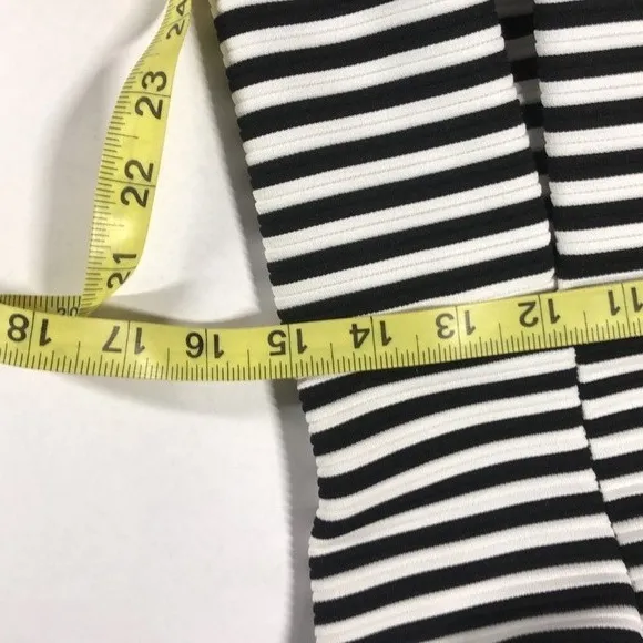 Suzy Shier Striped Sleeveless Lace Dress Sz L Black White - Image 9