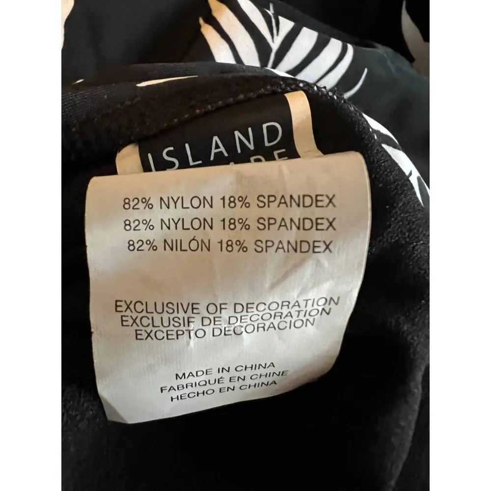 Island Escape Hawaii Gardens Printed Underwire One Piece Swimsuit Swim Dress Black Size 14 - Image 8