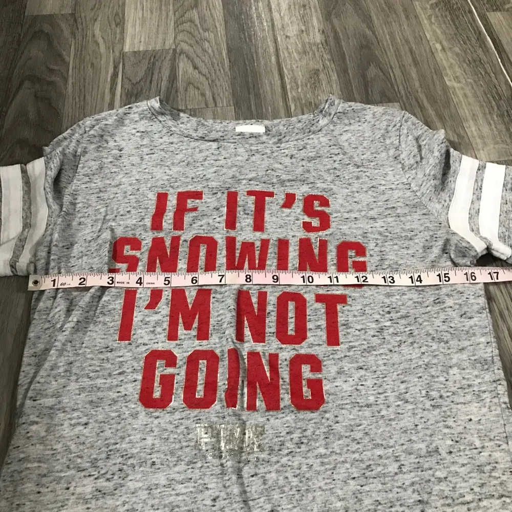 Victoria’s Secret PINK Grey T-Shirt; size small women’s - Image 4