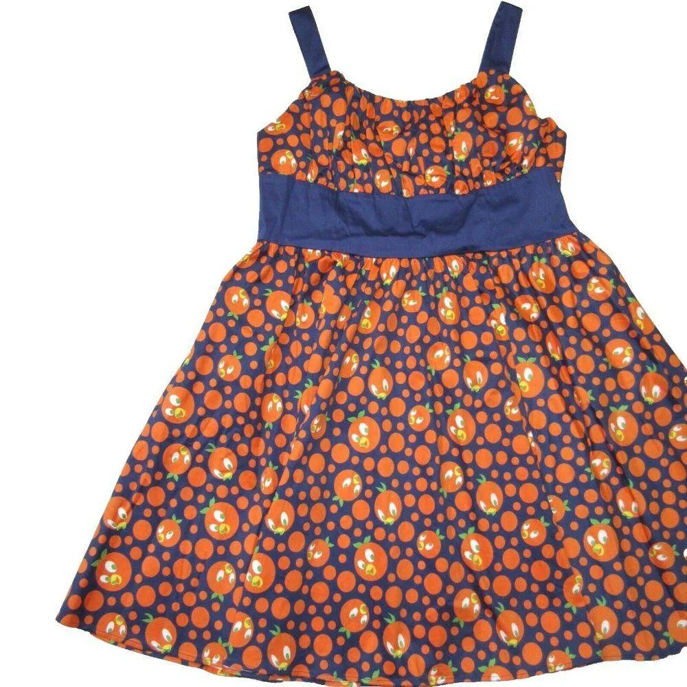 NWT Disney Parks The Dress Shop Orange Bird Stretch Cotton Tank Dress 1X - Image 3