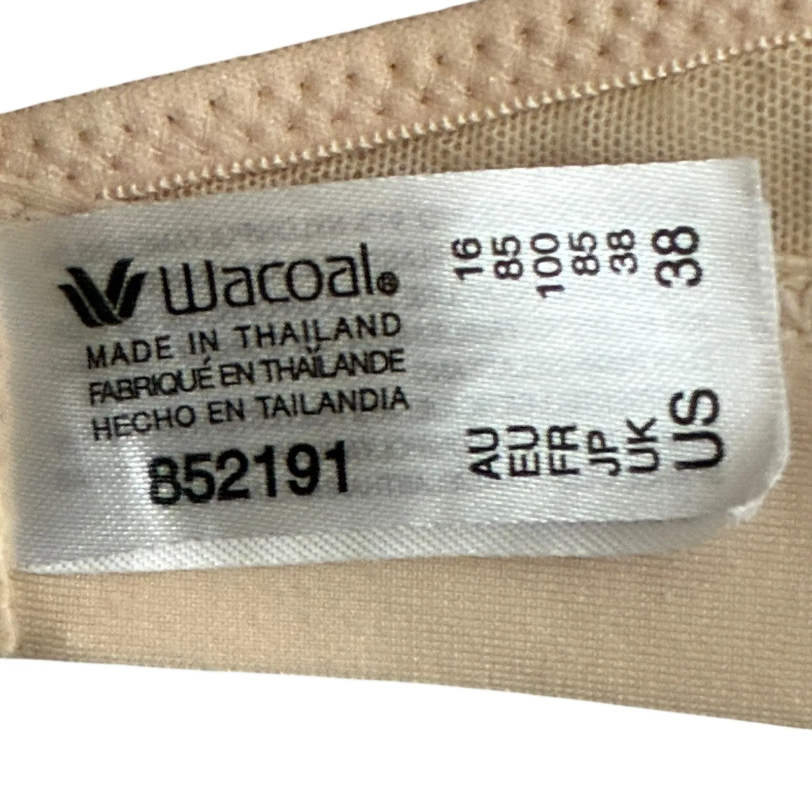 Wacoal Embrace Lace Wirefree Convertible Bra Womens 38 Taupe Feminine Coquette - Image 5