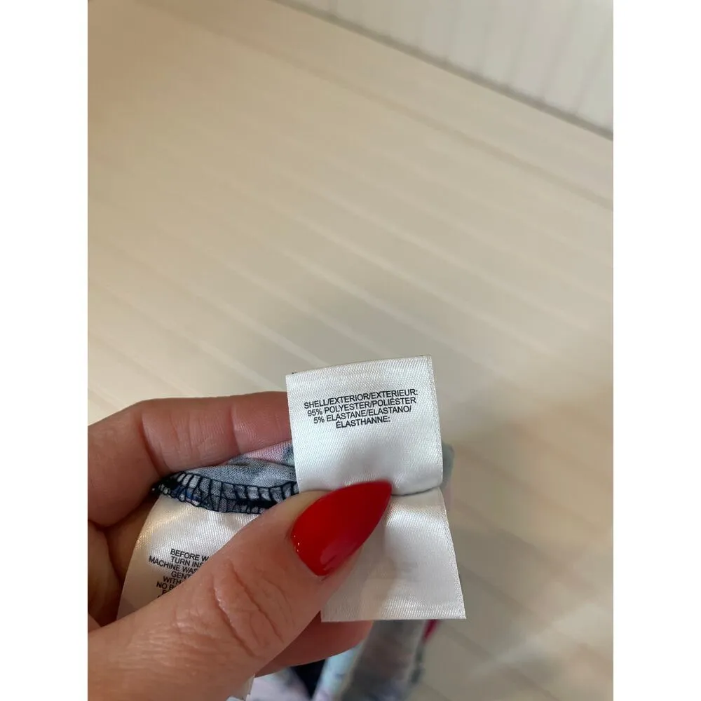 NWT PAPPAGALLO Multicolored Floral Print Mini Shift Dress Long Sleeve Size XS Black - Image 7