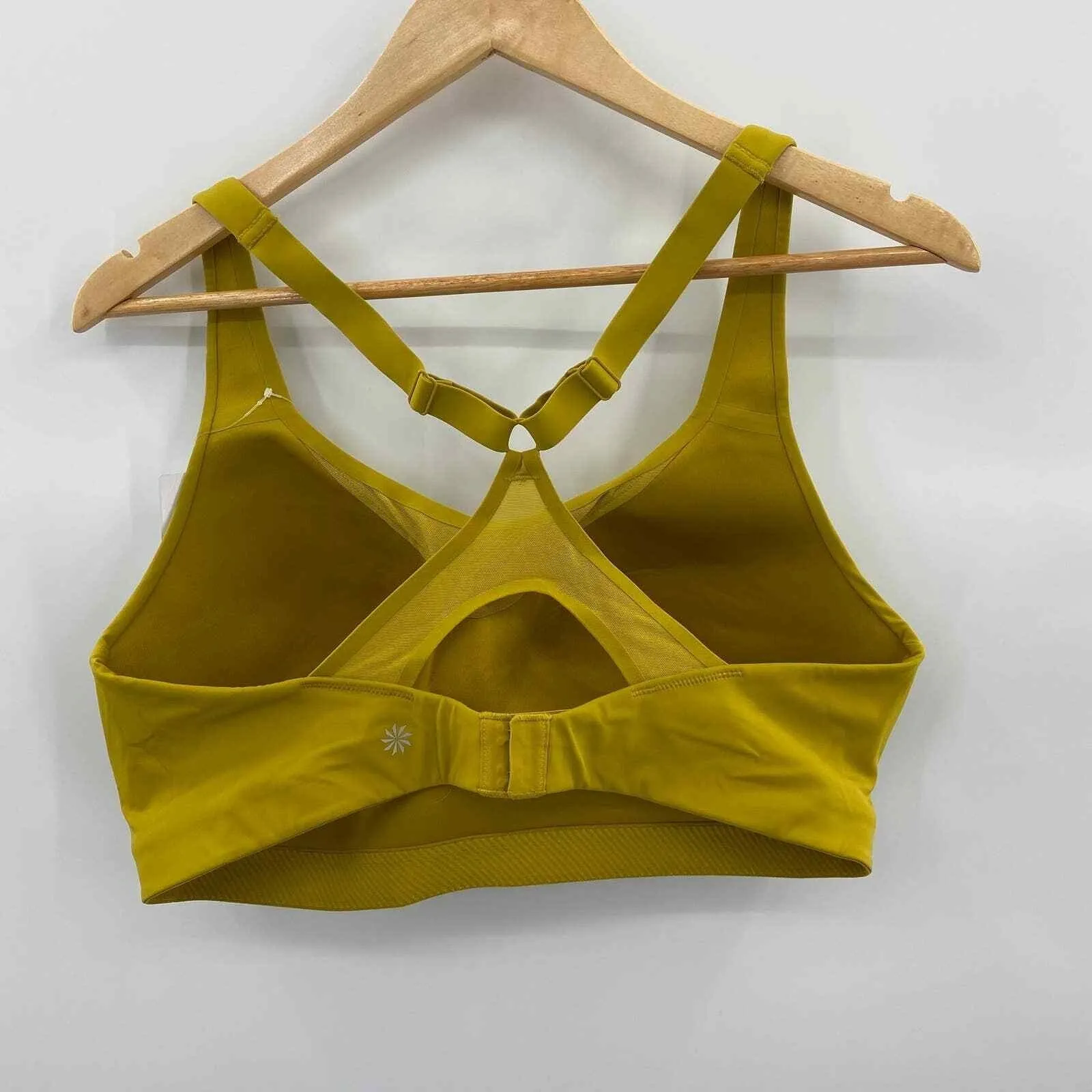Athleta Advance Sports Bra B-G Women 40D Chartreuse Yellow Nylon Padded Cups NEW - Image 2