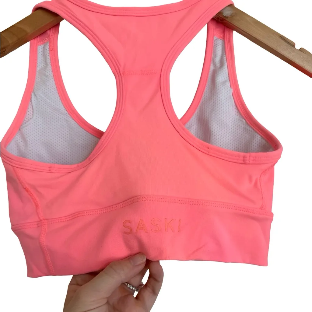 Saski Pink Bike Shorts and Sports Bra Two Piece Set Size Small S Pink - Image 7