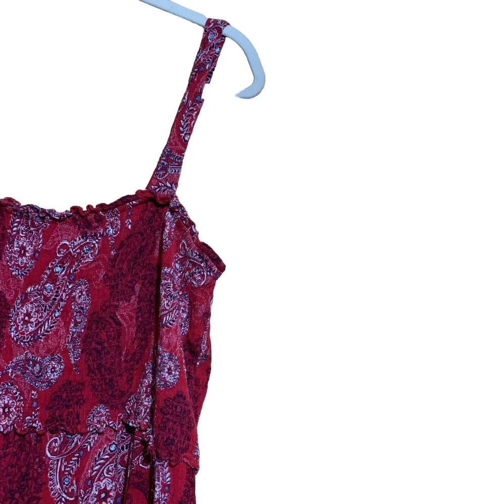 Knox Rose Womens Size XL Multicolor Paisley Boho Print Smocked Rayon Midi Dress - Image 3