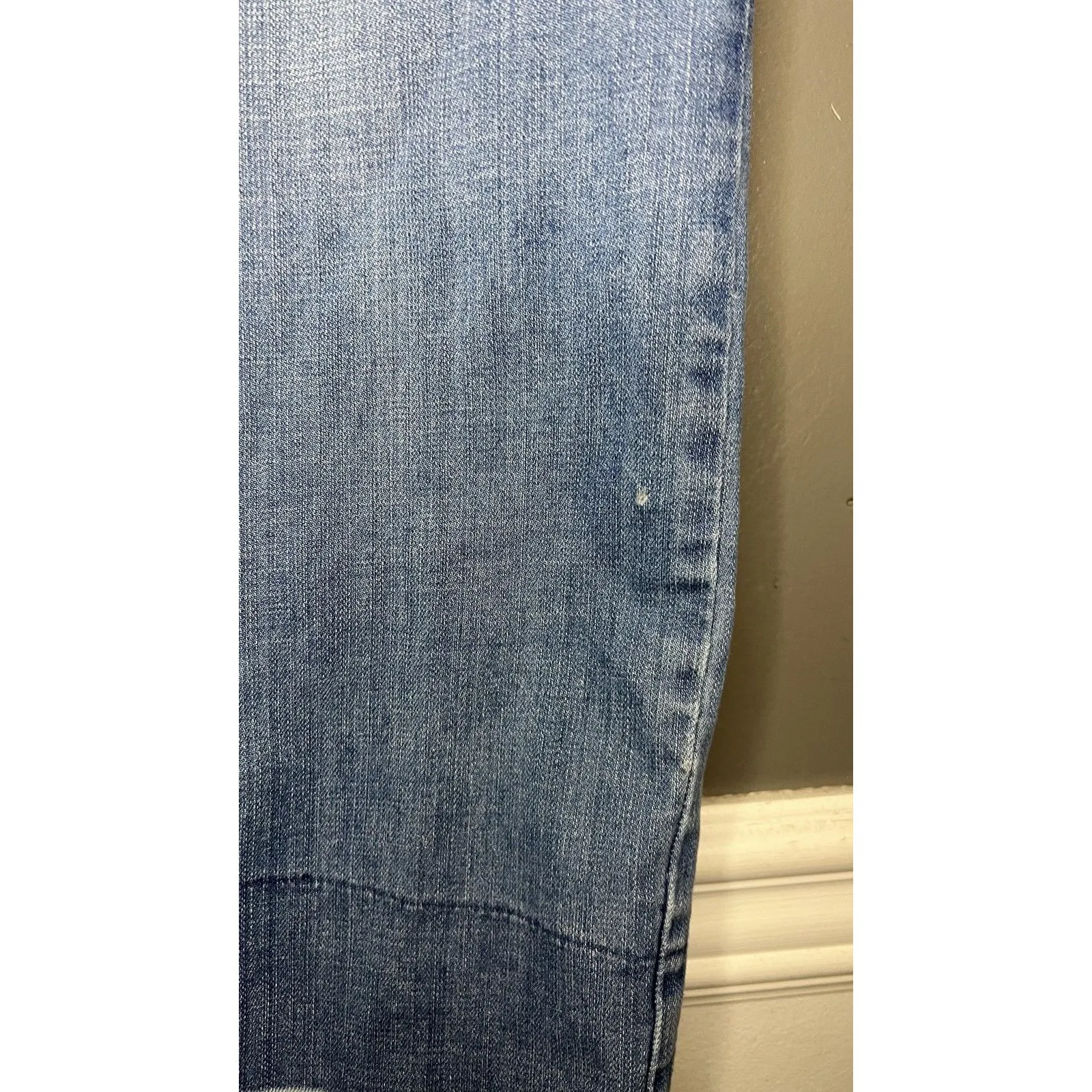 Standards & Practices Jeans Womens 32 Light Blue Cropped Raw Hem Side Snap Size undefined - Image 3