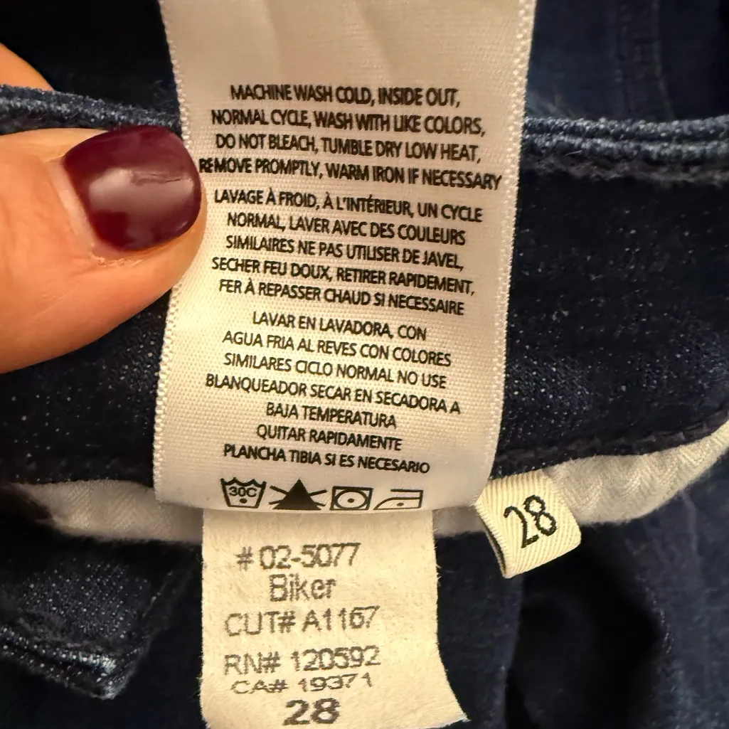 RICH & SKINNY Biker Dark Wash Bootcut Jeans Cut A1167 Size 28 - Image 9