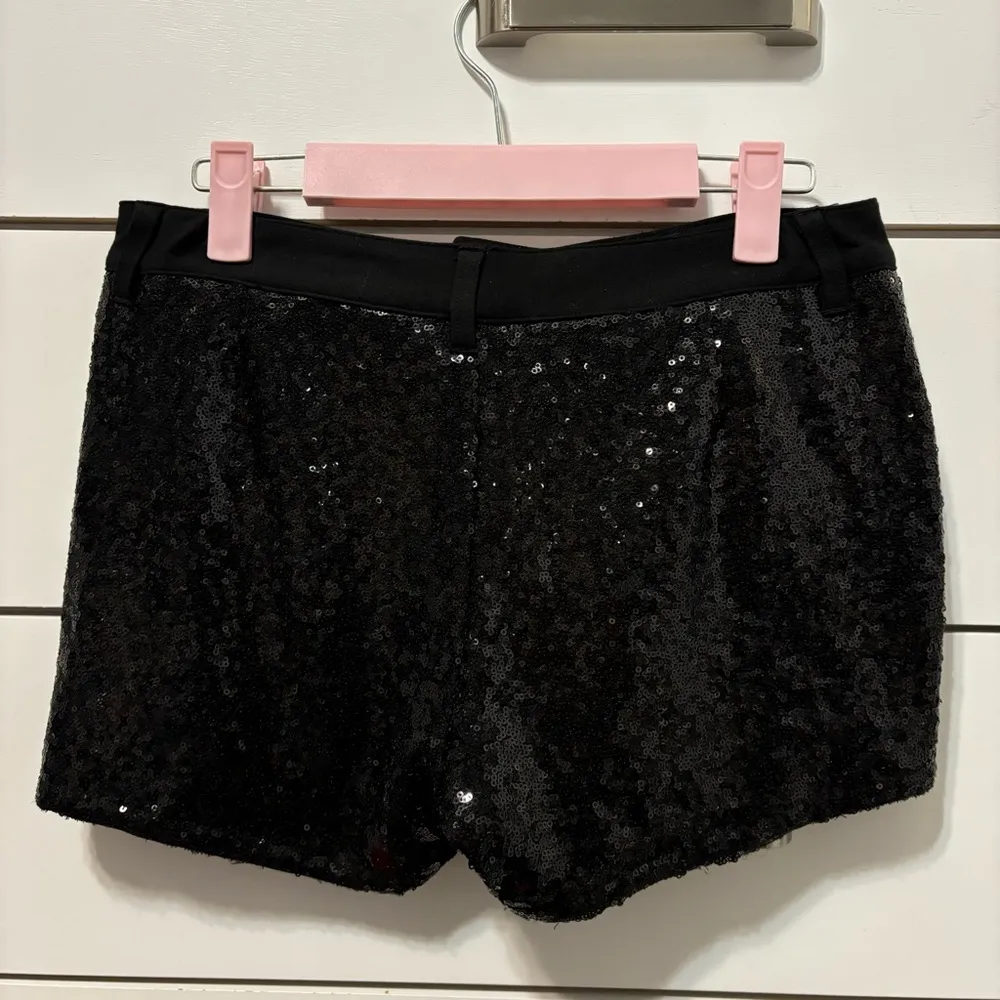 Y2K Black Sequin Micro Mini Shorts Size 27 - Image 4