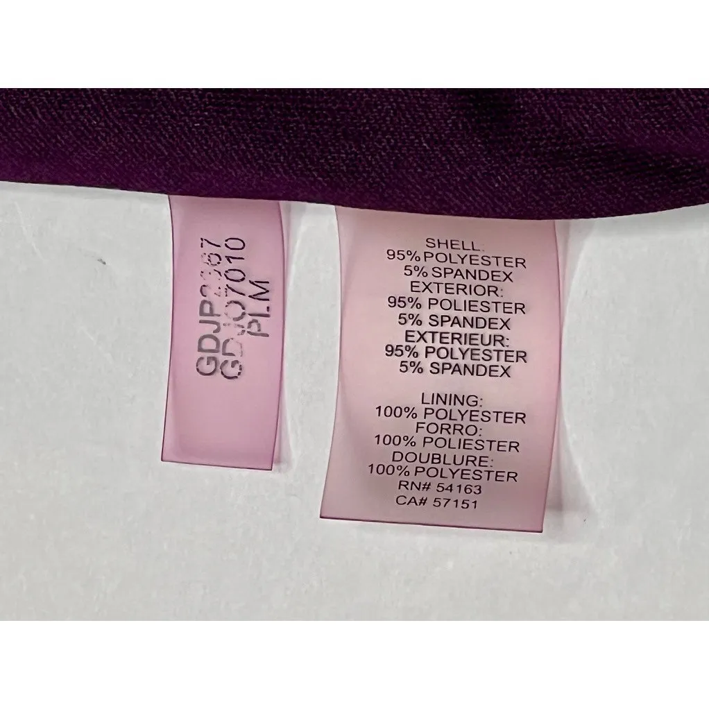 Guess Plum Purple‎ Sweetheart Neck Sheath Dress Asymmetrical Scuba Embossed sz 2 - Image 11