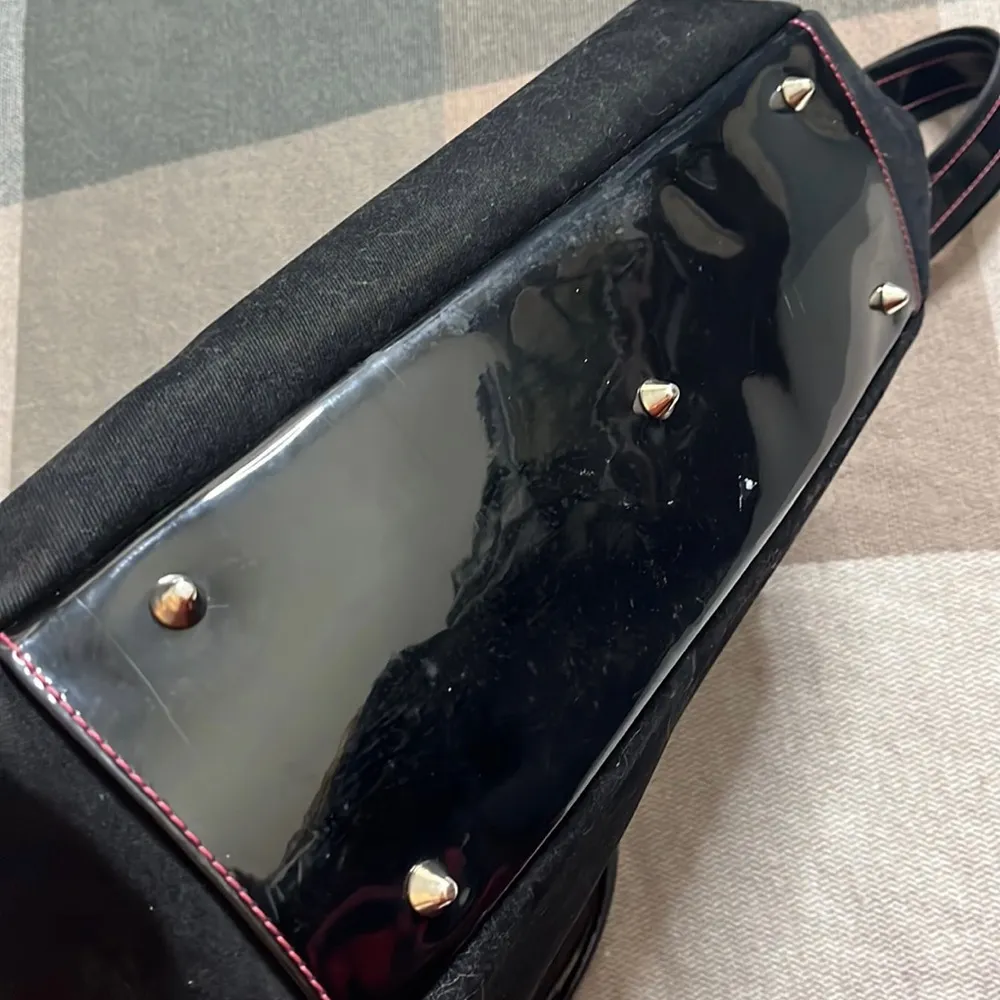 Diane Von Frustenberg Bag Black Tote Purse Overnight Weekender DVF - Image 4