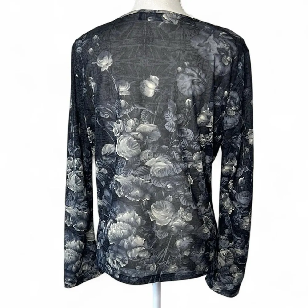Y2K Floral Mesh Sequin Top - Image 2