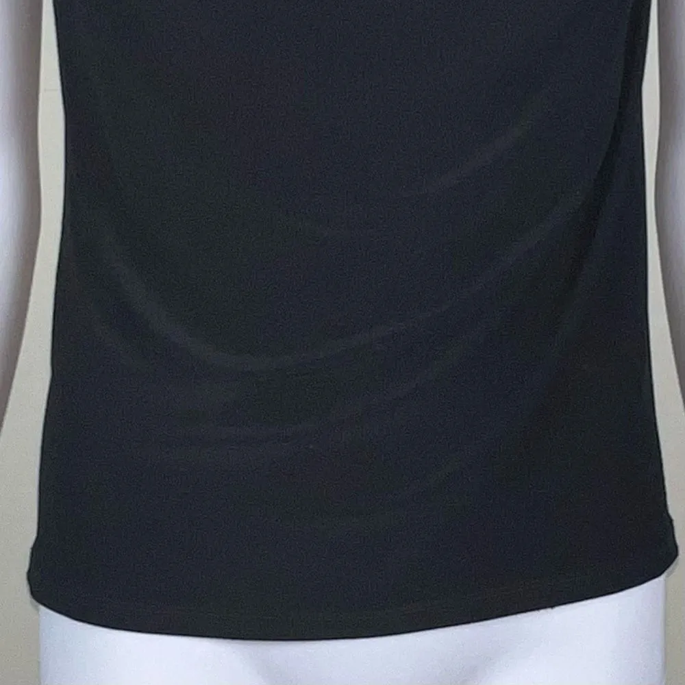 Kenneth Cole Black Cold Shoulder Drape Neck Blouse - Image 3