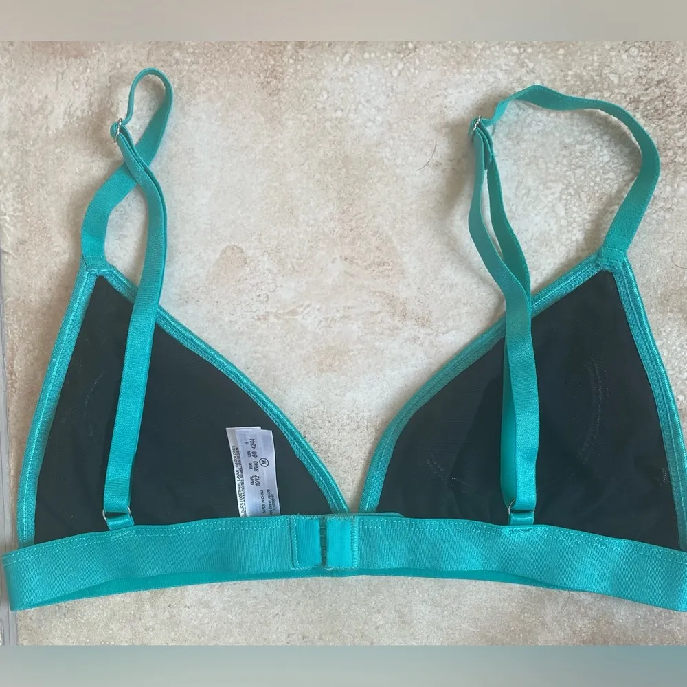 Watermelon sequined teal/red/black lightweight no underwire bra; size M Pink Size M - Image 3