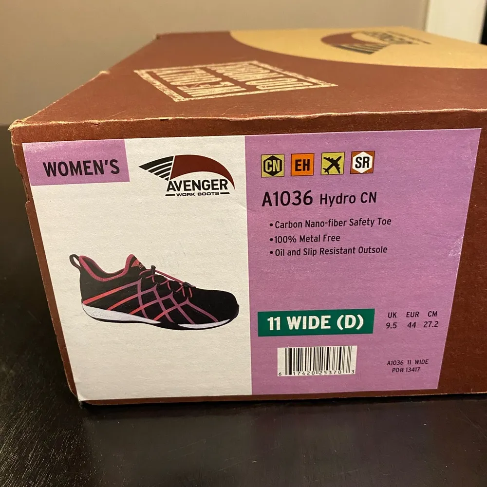 Avenger A1036 carbon fiber toe work shoe oil / slip resistant Pink/black 11 Wide Pink Size undefined - Image 7