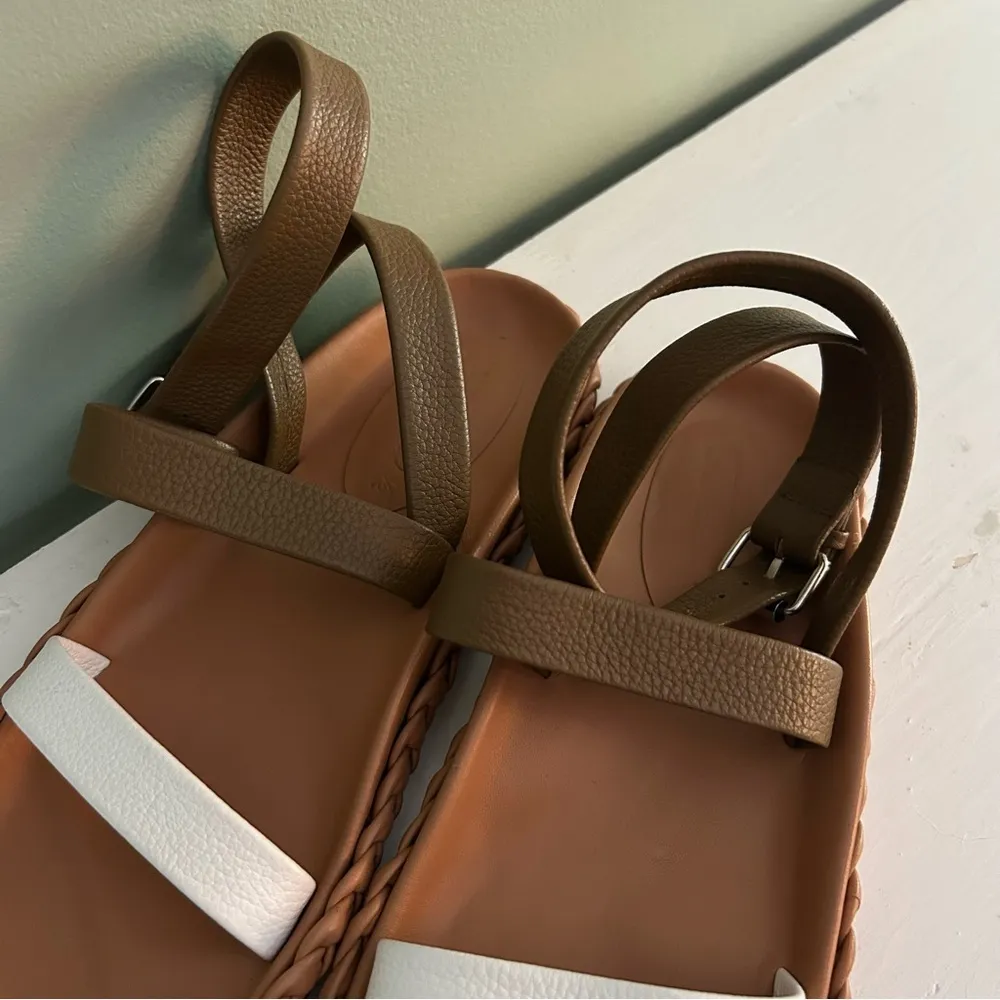 Rachel Comey Gladiator Pebbled Leather Two tone Braided Mensa Sandals - Image 8