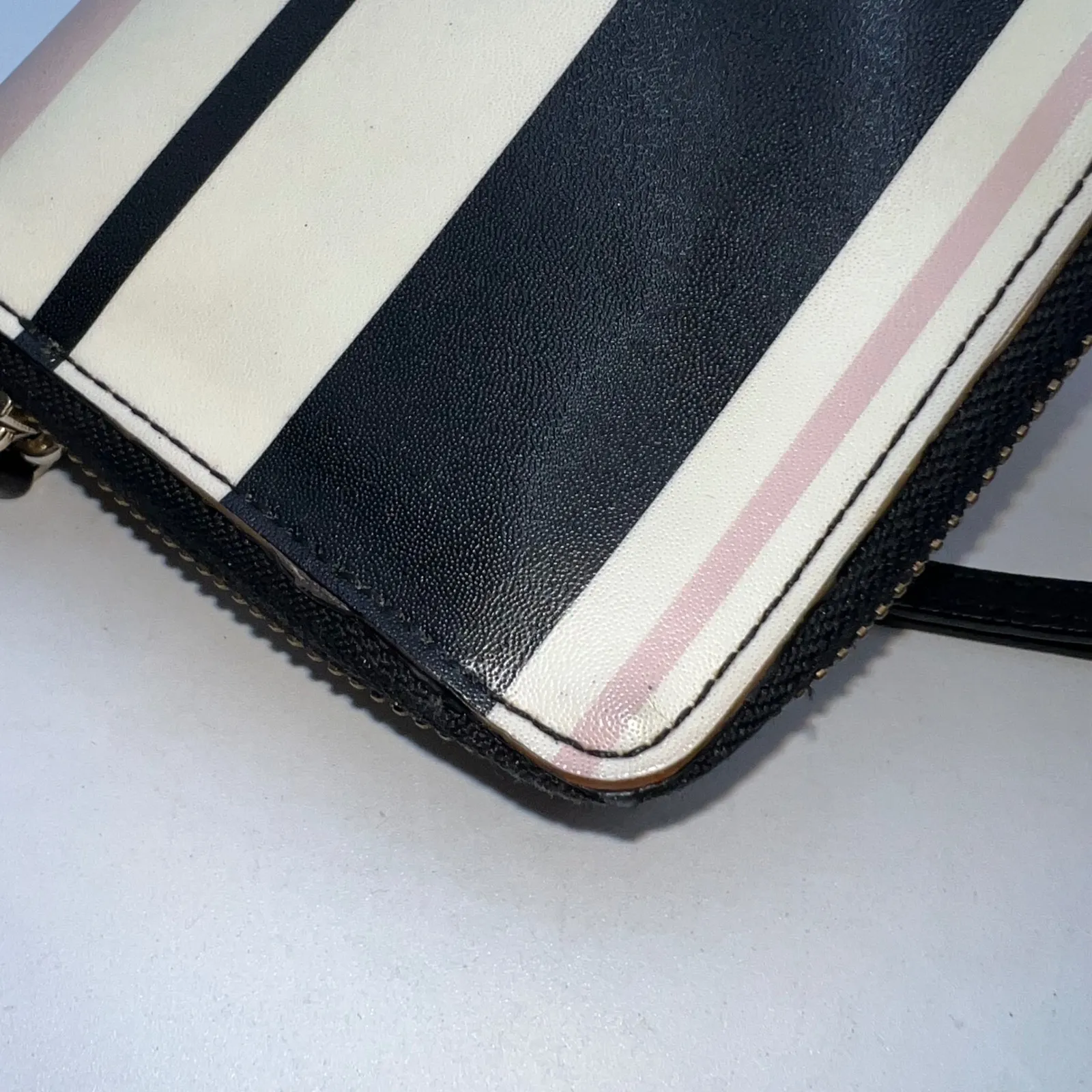 Kate Spade New York Black Stripe Wristlet Wallet Clutch - Image 4