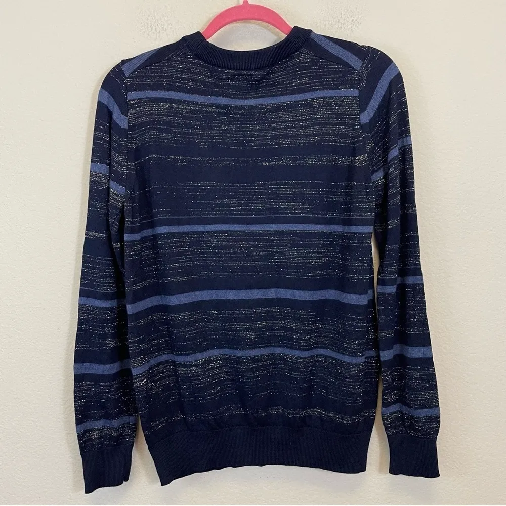 Mih Jeans Merino Wool Blend Crew Neck Pullover Sweater‎ Navy Size Small Blue - Image 6