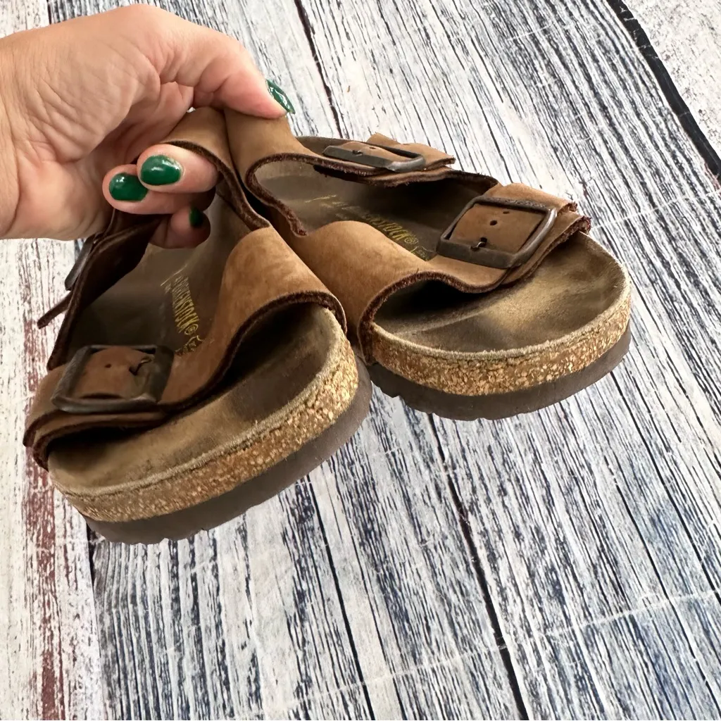 Birkenstock Tan Leather Arizona Double-Strap Sandals - Image 4