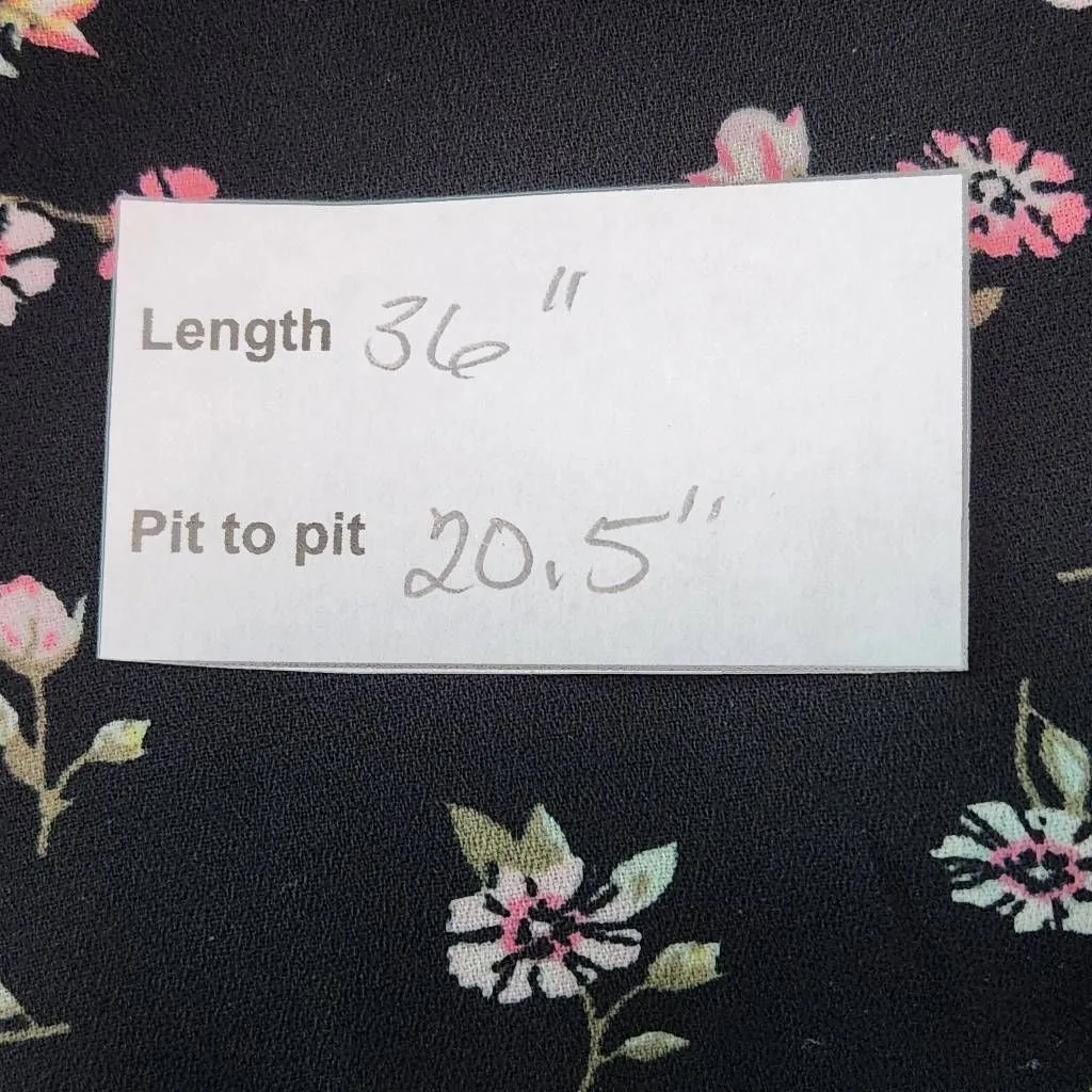 H&M Divided Black Floral Mini Dress with Neck Tie Size 14 Wedding Guest Dress - Image 11