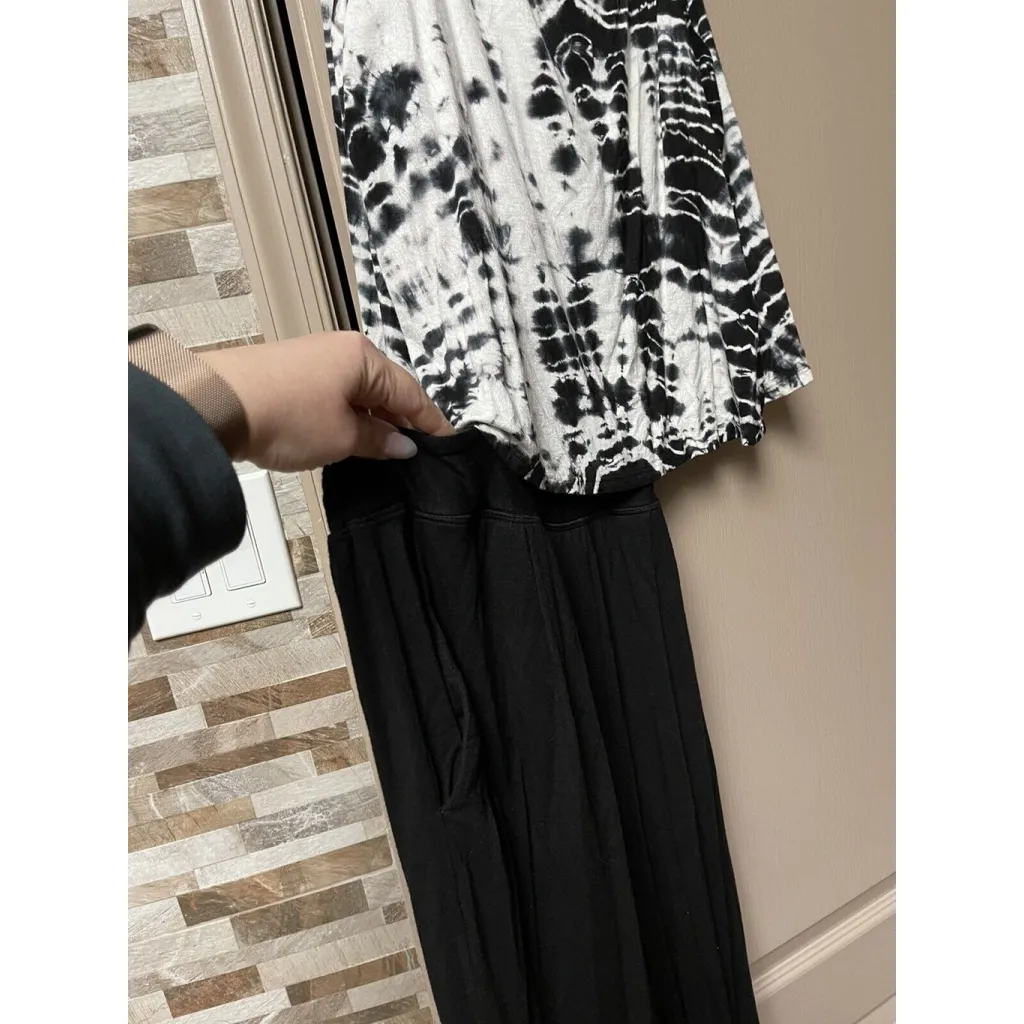 Gypsy 05 Black & Gray Tie Dye Split Back Jumpsuit Whimsigoth Fairy Grunge Sz S - Image 5