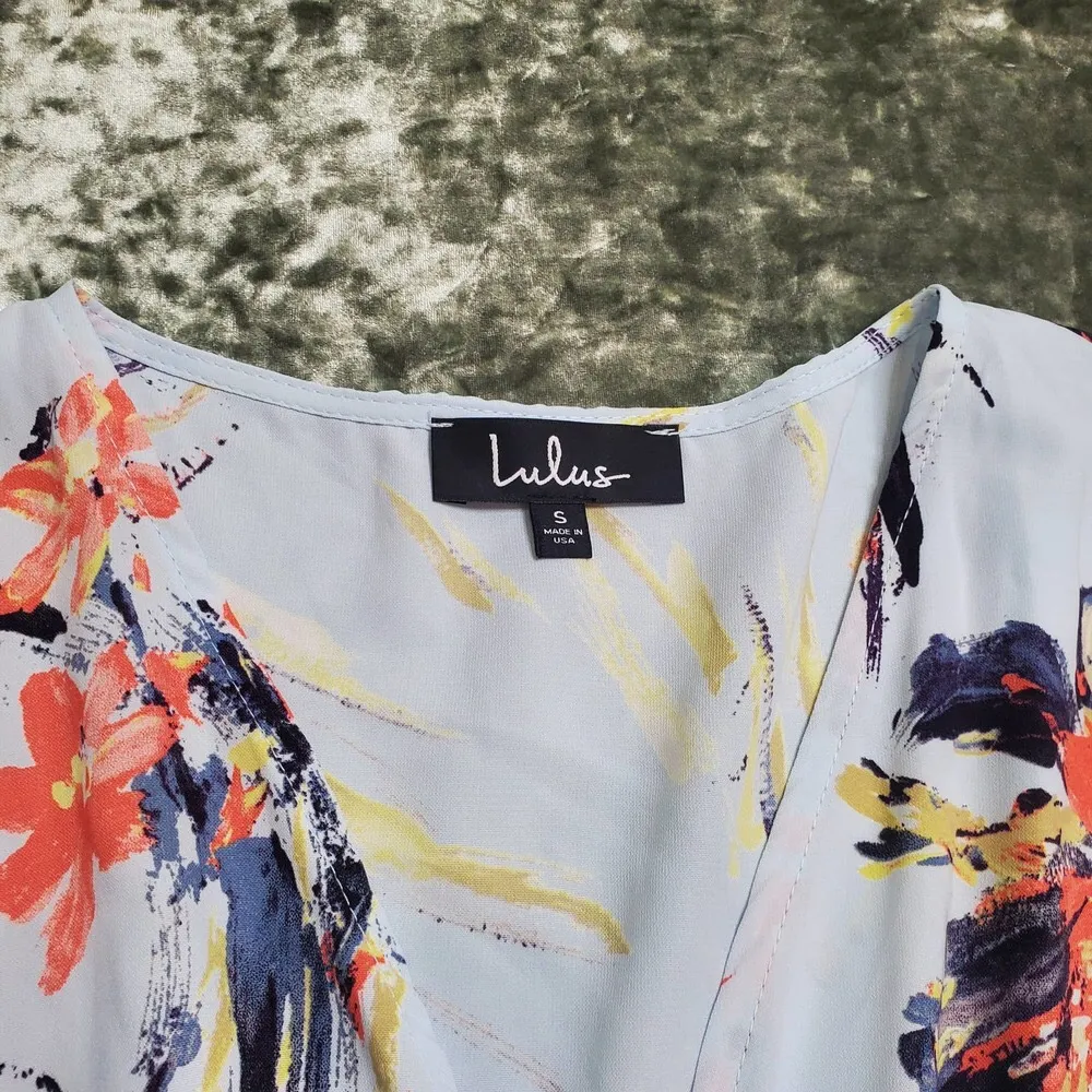 Lulu's Floral Waist Tie Romper - Image 2
