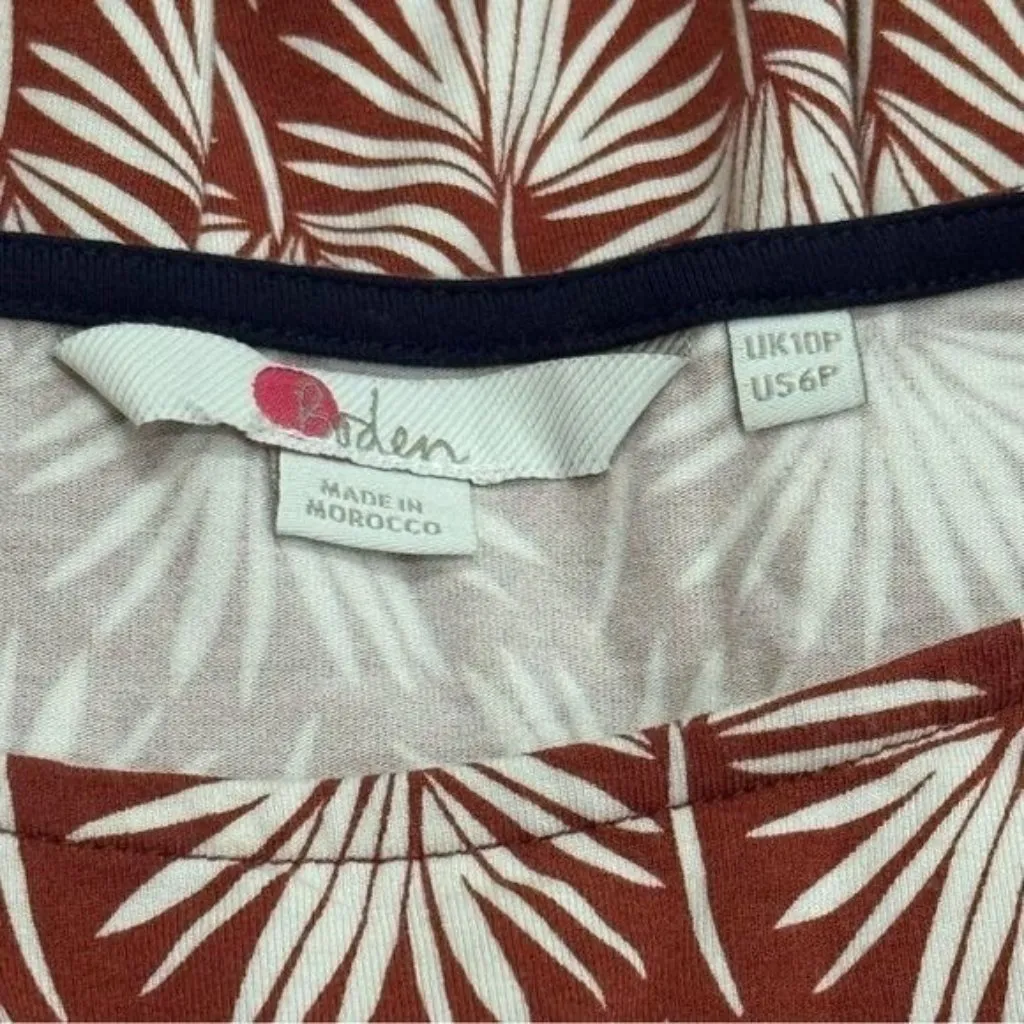 Boden Lucie Tunic Dress in Orange White Floral Print Fall Holiday Feminine 6P - Image 7