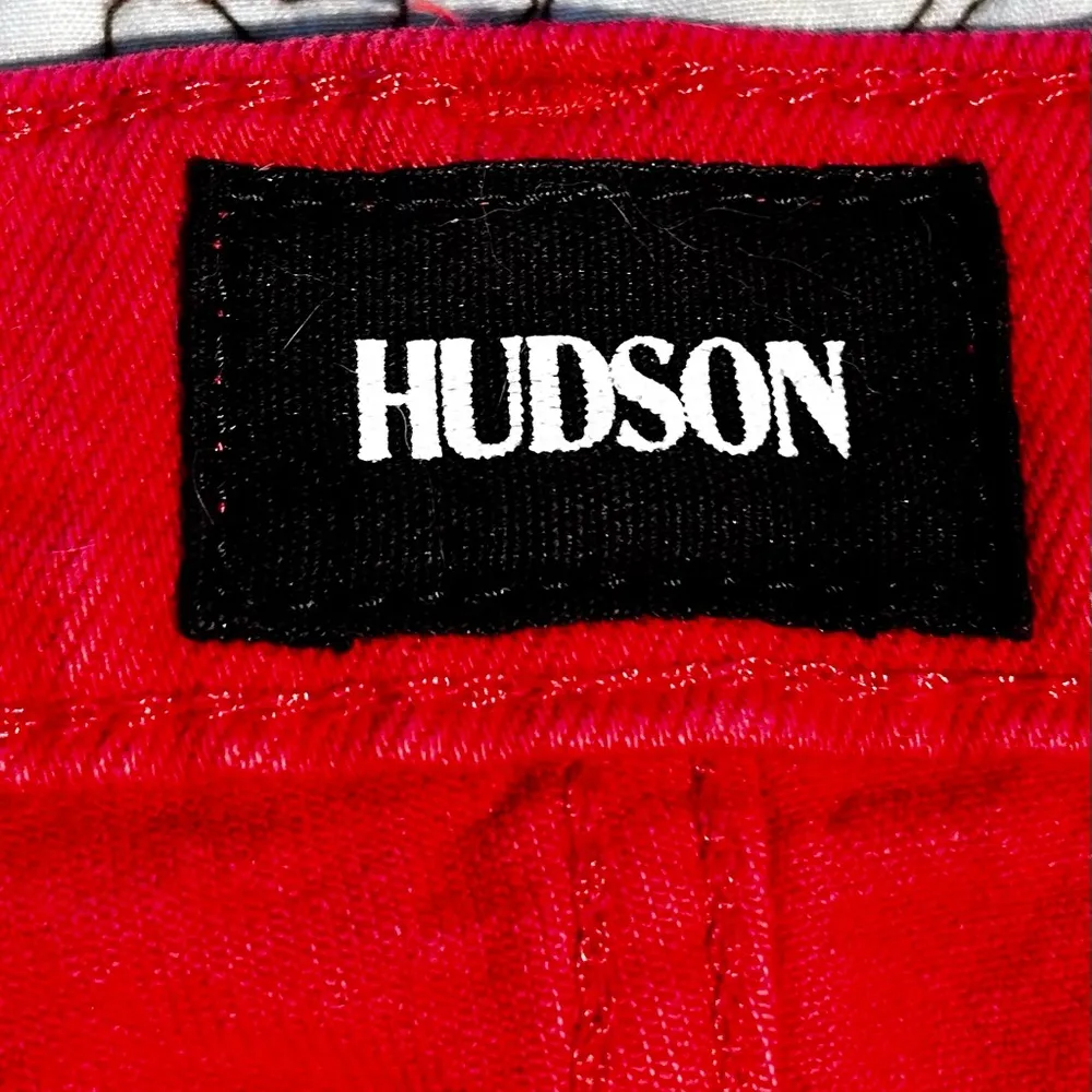 HUDSON  Kenzie Distressed Red Denim Jean Shorts Women’s Sz 25 - Image 8