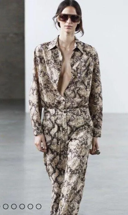 BNWT ZARA WOMENS COLLECTION ANIMAL PRINT SHIRT Size  S - Image 5