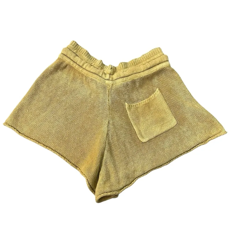 Free People Bohemian Beach Summertime Blues Knit Shorts in Golden Palm Size XS - Image 11